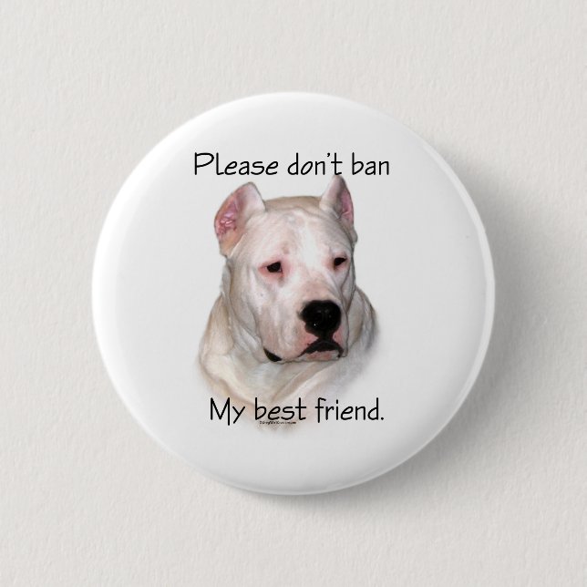 Dogo Argentino Anti-BSL - Button Knapp (Framsida)