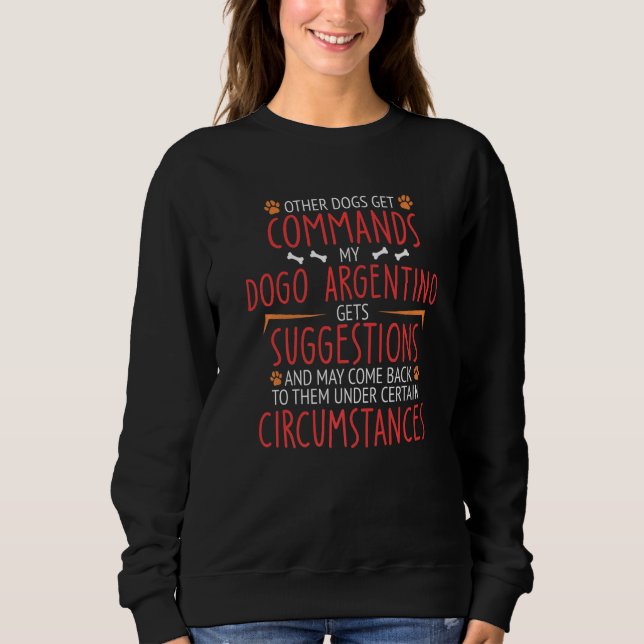 Dogo Argentino Commands T Shirt (Framsida)