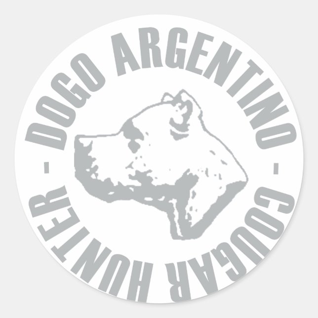 DOGO ARGENTINO COUGAR HUNTER RUNT KLISTERMÄRKE (Framsida)