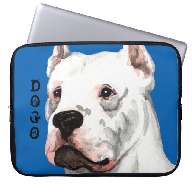 Dogo Argentino Färg Block Laptop Sleeve (Framsidan)