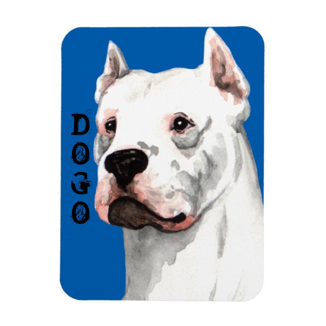 Dogo Argentino Färg Block Magnet (Vertikal)