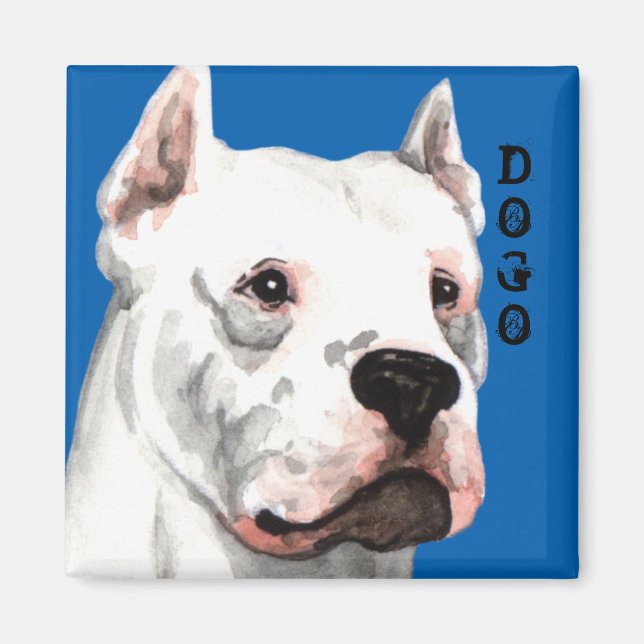 Dogo Argentino Färg Block Magnet (Framsidan)