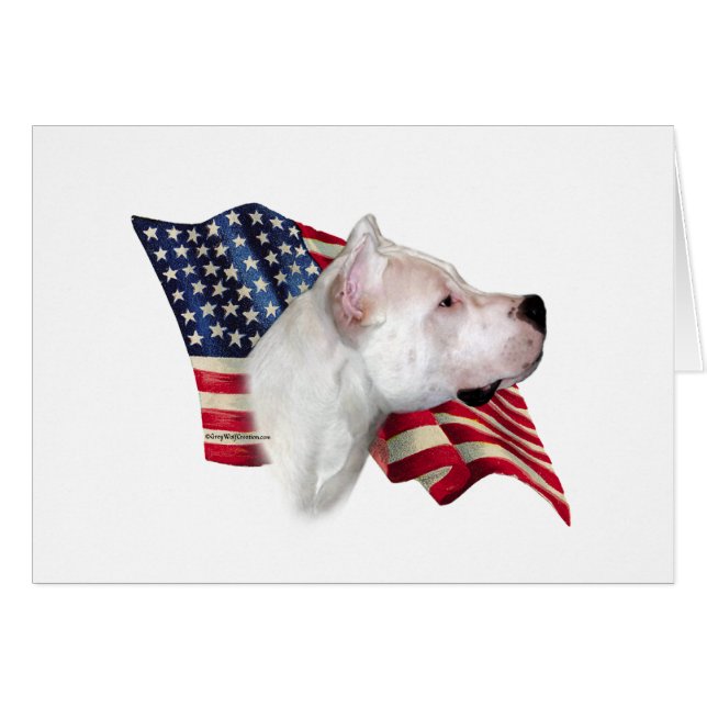 Dogo Argentino Flagga Hälsningskort (Framsidan Horizontal)