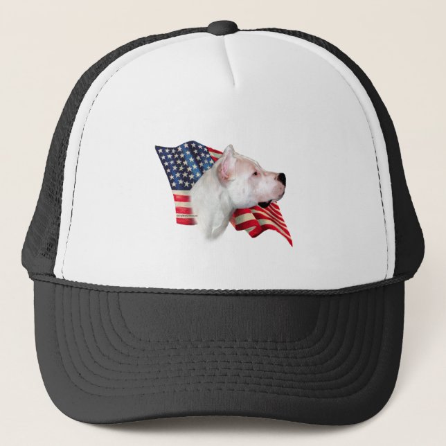 Dogo Argentino Flagga Truckerkeps (Framsida)