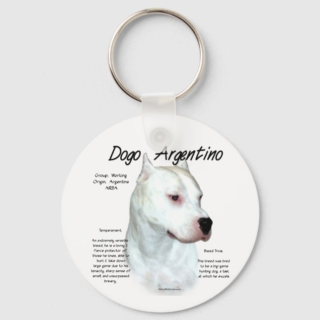 Dogo Argentino History Design Nyckelring (Framsida)