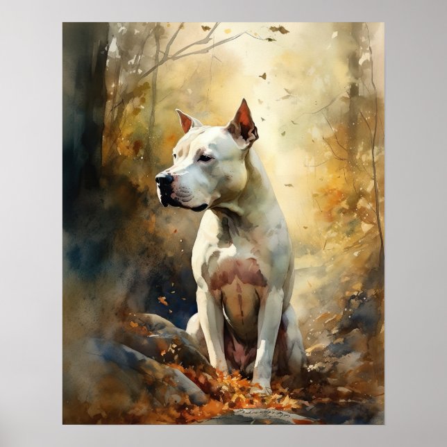 Dogo Argentino Hund Art Print Poster (Framsidan)