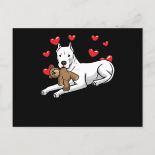Dogo Argentino Hund med Mjukisdjur och öron Vykort