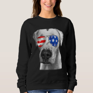 Dogo Argentino Hund Sunglasses Flagga American 4th T Shirt