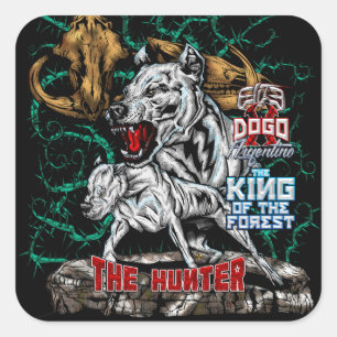 DOGO ARGENTINO - Jägaren - kung av skogen Fyrkantigt Klistermärke