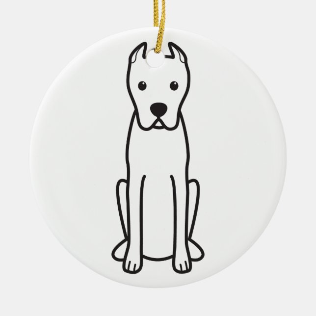 Dogo Argentino Julgransprydnad Keramik (Framsidan)