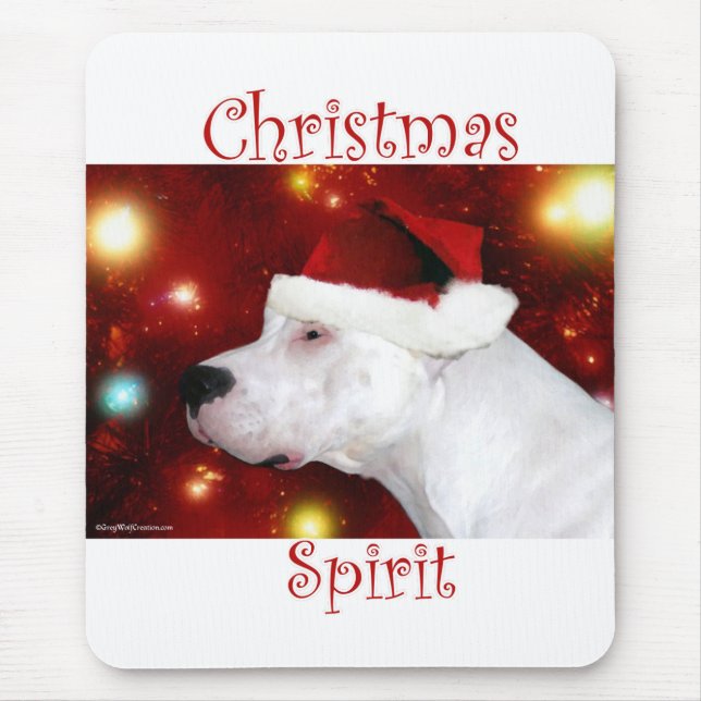 Dogo Argentino Julstämning Musmatta (Framsidan)