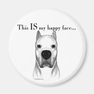 Dogo Argentino Lycklig Ansikte Magnet