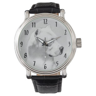 Dogo Argentino-målning - Original hundkonst Armbandsur