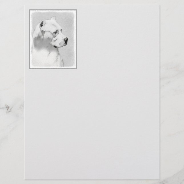 Dogo Argentino Painting - Original Hund Art (Framsida)