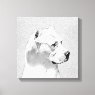 Dogo Argentino Painting - Original Hund Art Canvastryck