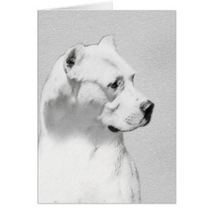 Dogo Argentino Painting - Original Hund Art Hälsningskort