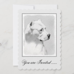 Dogo Argentino Painting - Original Hund Art Inbjudningar