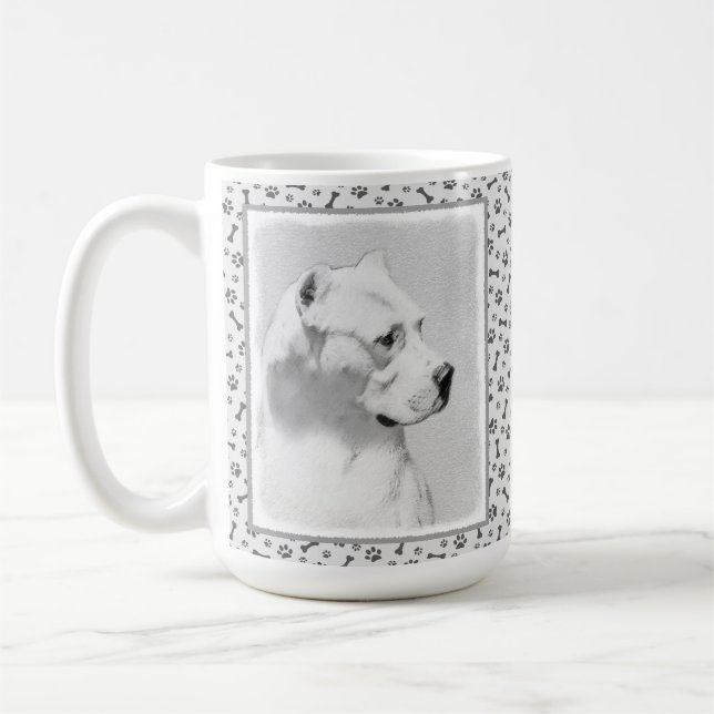 Dogo Argentino Painting - Original Hund Art Kaffemugg (Vänster)