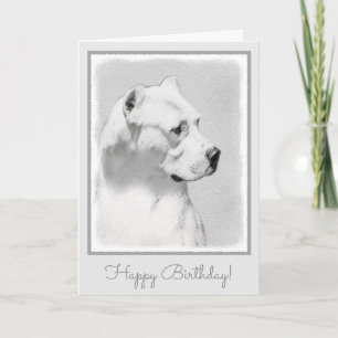 Dogo Argentino Painting - Original Hund Art Kort