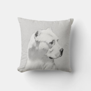 Dogo Argentino Painting - Original Hund Art Kudde