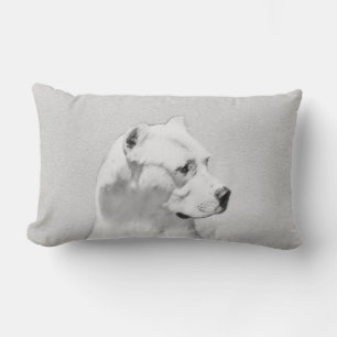 Dogo Argentino Painting - Original Hund Art Lumbarkudde