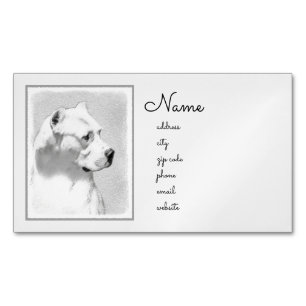 Dogo Argentino Painting - Original Hund Art Magnetiska Visitkort
