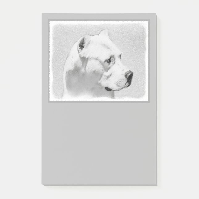 Dogo Argentino Painting - Original Hund Art Post-it Block (Framsida)