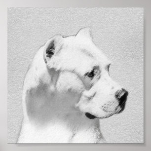 Dogo Argentino Painting - Original Hund Art Poster