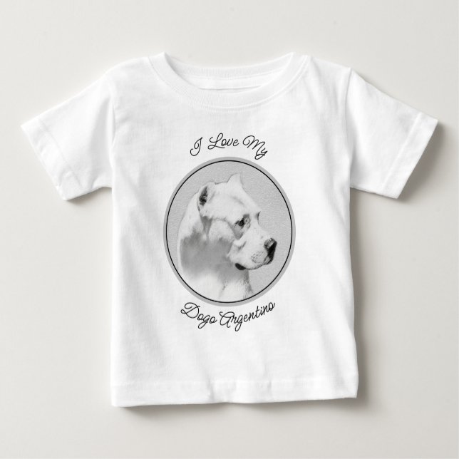 Dogo Argentino Painting - Original Hund Art T Shirt (Framsida)