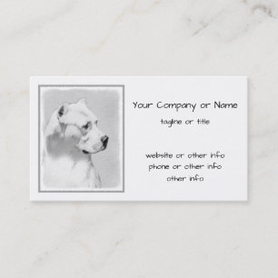 Dogo Argentino Painting - Original Hund Art Visitkort