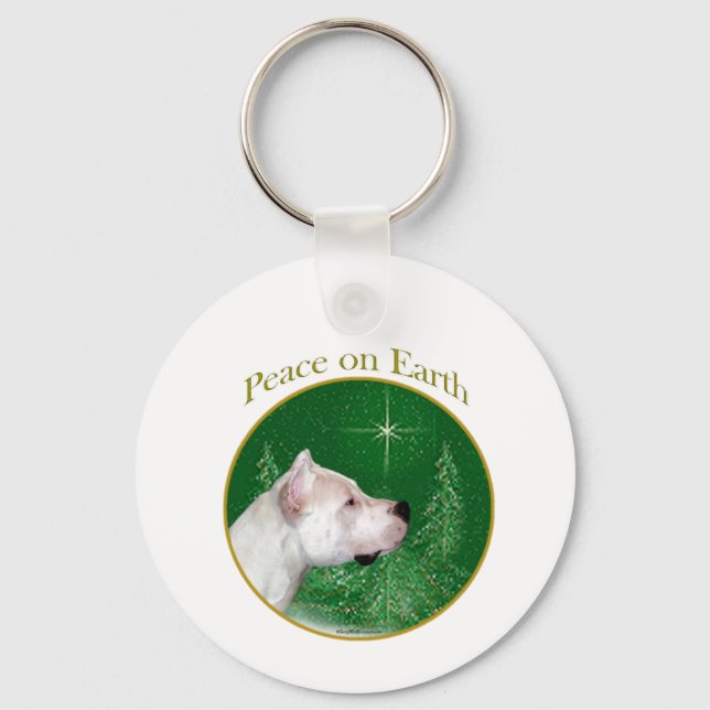 Dogo Argentino Peace Nyckelring (Framsida)
