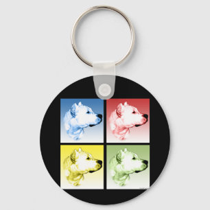 Dogo Argentino Pop Art Nyckelring