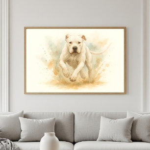 Dogo Argentino Watercolor Porträtt Poster