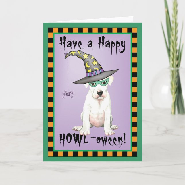 Dogo Argentino Witch Card Kort (Framsida)