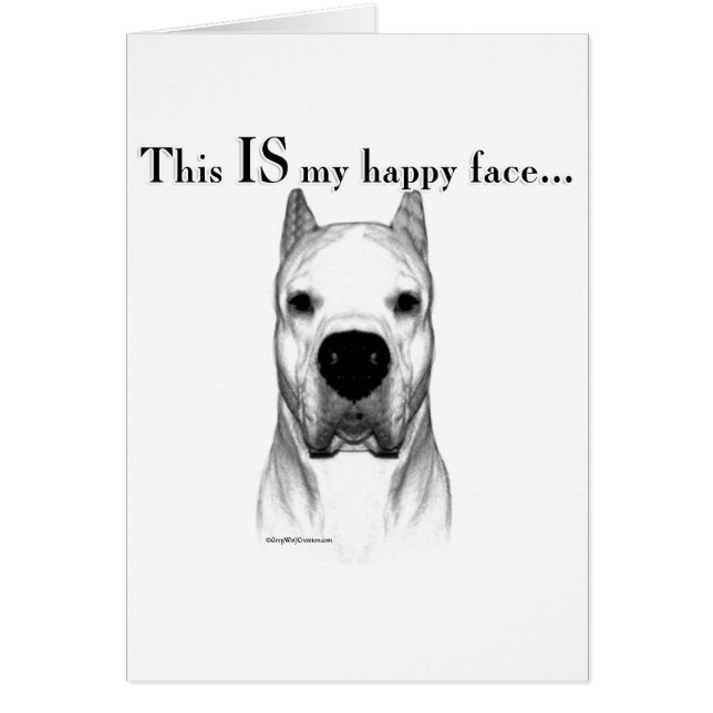 Dogo Lycklig Ansikte Hälsningskort (Framsidan)