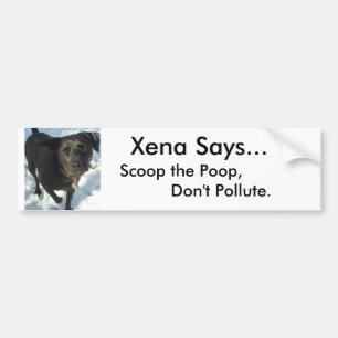 dogs20039 Xena något att säga…, förorenar int Bildekal