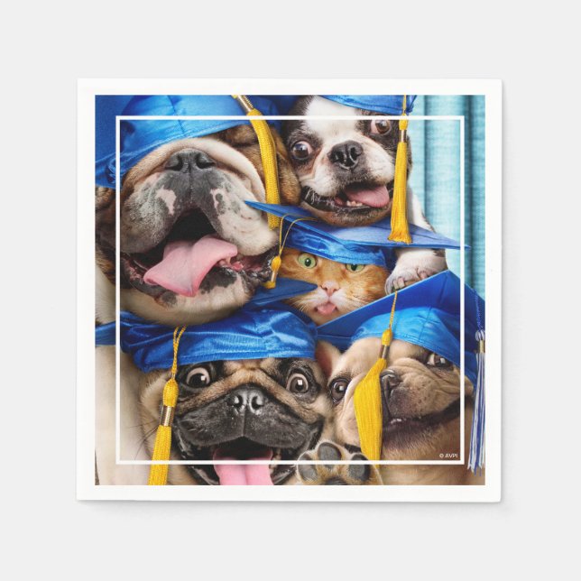 Dogs and Cat Grads in Photo Booth Pappersservett (Framsidan)