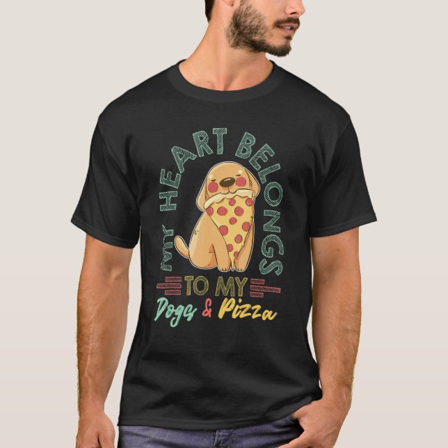 Dogs And Pizza Italian Food Pizzaholics Pizza Love T Shirt (Framsida)