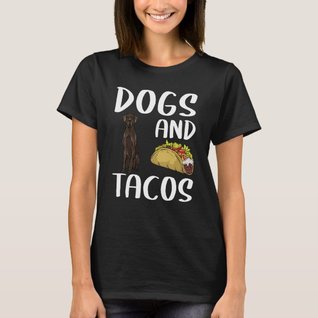 Dogs And Tacos Black Great Dane Mexican Food T Shirt (Framsida)