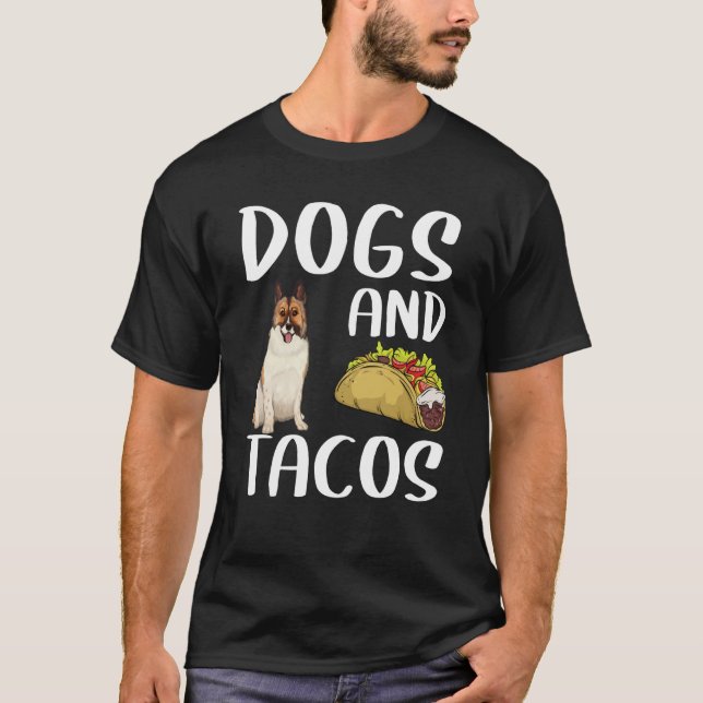 Dogs And Tacos Icelandic Sheepdog Mexican Food T Shirt (Framsida)