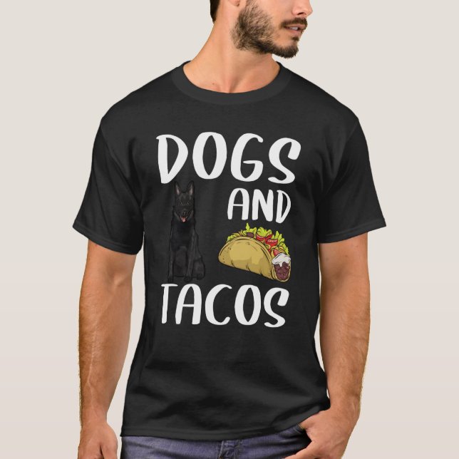 Dogs And Tacos Schipperke Mexican Food T Shirt (Framsida)