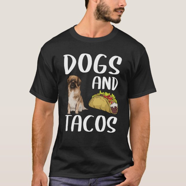 Dogs And Tacos Tibetan Spaniel Mexican Food T Shirt (Framsida)