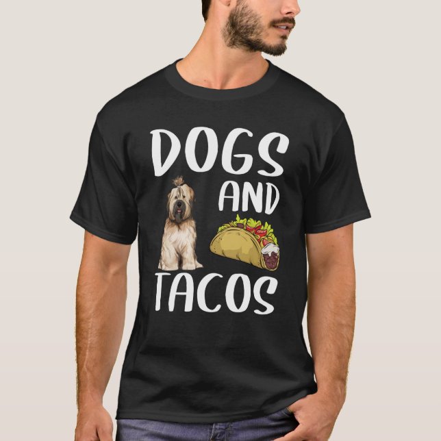 Dogs And Tacos Tibetan Terrier Mexican Food T Shirt (Framsida)