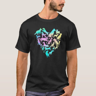 Dogs Breed Heart Valentine Theme Husky Corgi Pitbu T Shirt