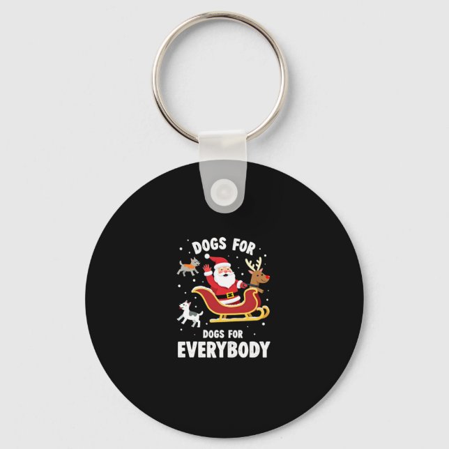 Dogs For Everybody Santa Funny Christmas Xmas (1) Nyckelring (Framsida)