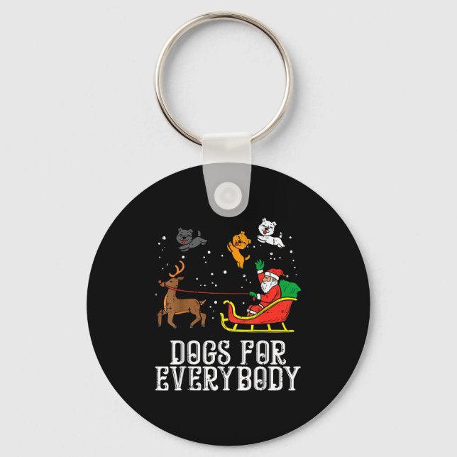 Dogs For Everybody Santa Funny Christmas Xmas  Nyckelring (Framsida)