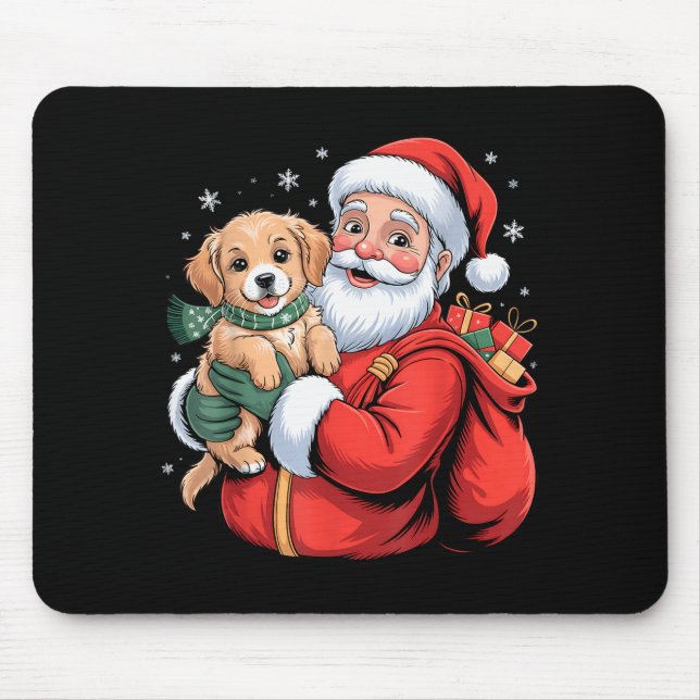 Dogs Golden Retriever Puppy Santa Christmas Funny  Musmatta (Framsidan)