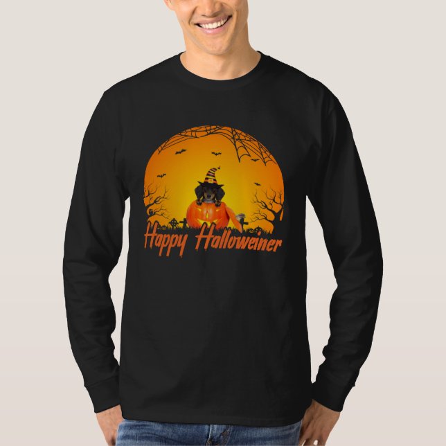 Dogs  Happy Halloweiner Dachshund Halloween T Shirt (Framsida)