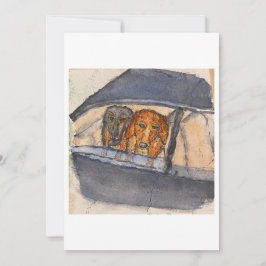 Dogs in a Car Greeting Card Inbjudningar