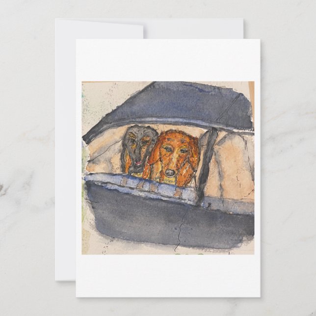 Dogs in a Car Greeting Card Inbjudningar (Framsida)
